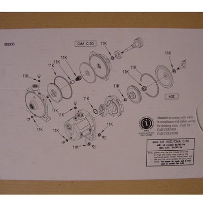 Sealkit Ebara AG/CM series 1,5/2/3 PK