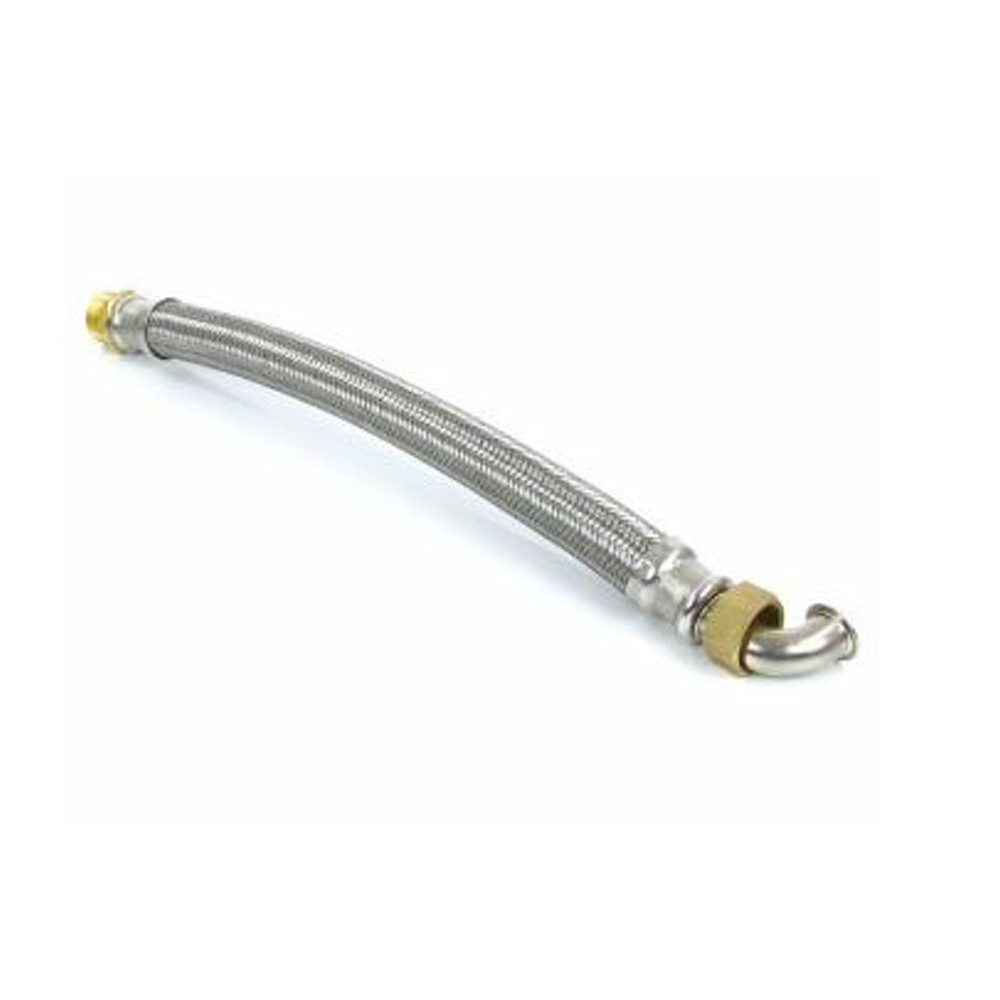 RVS AISI304 omvlechte slang met haakse wartel 1" 60cm